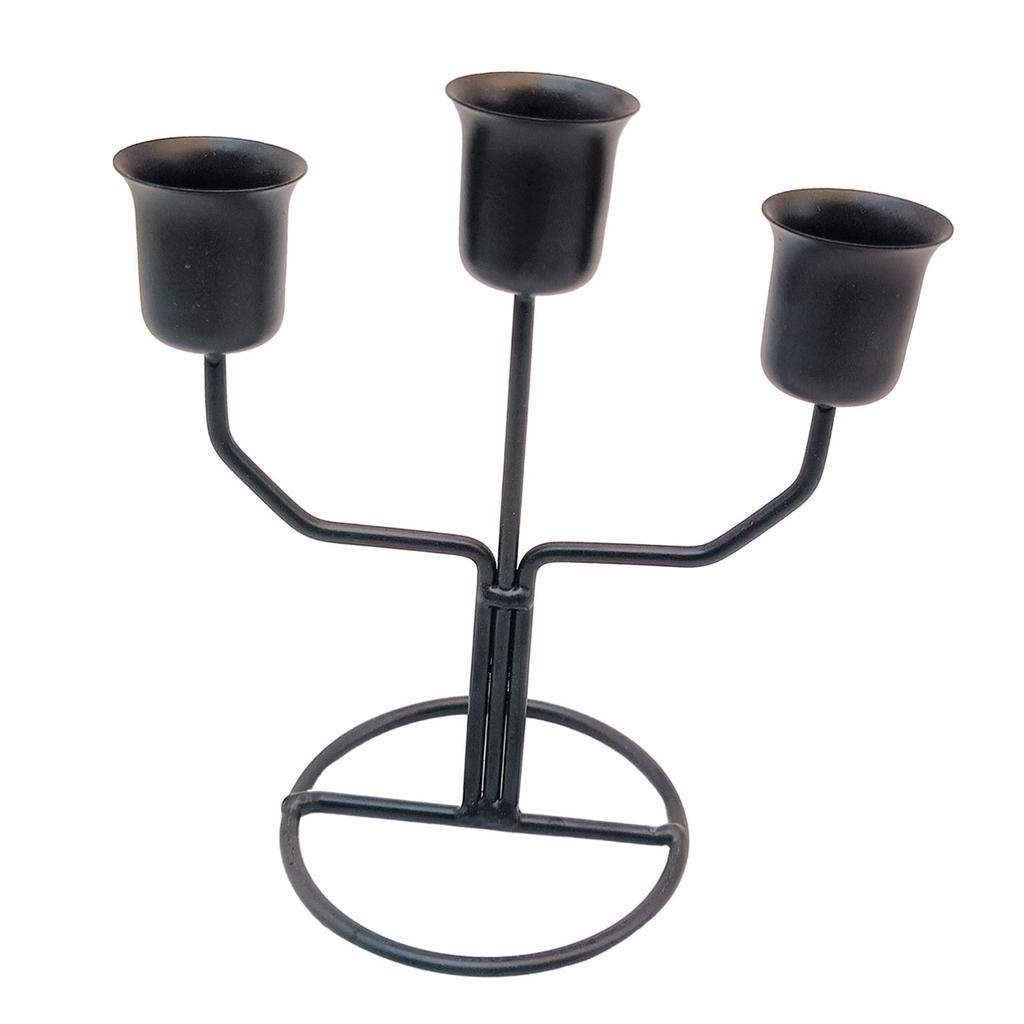 3 Arms Candle Holder Iron Modern Creative Candleholder Centerpiece for Party Living Room Holiday Dining Table Decoration