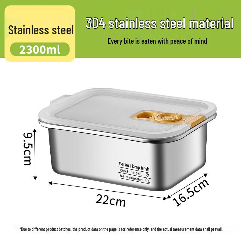 304 Stainless Steel Rectangular Food Storage Container