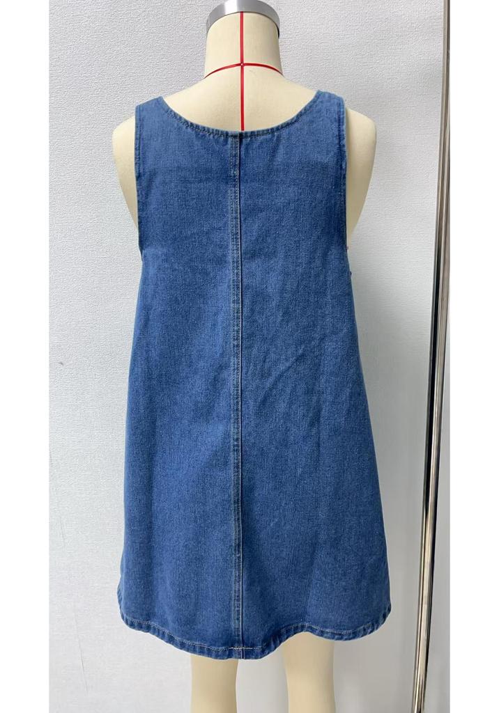 European Summer 2025 Women's Denim Skirt Dress - Sexy and Cool Design
