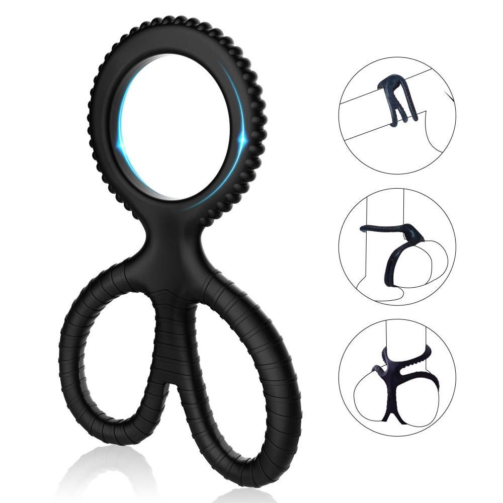 Silicone Penis Ring Scissors Semen Cock Ring Dick Erection Cock Ring Delay Ejaculation Men Sex Toys Adult Sex Products Joinjjtoy