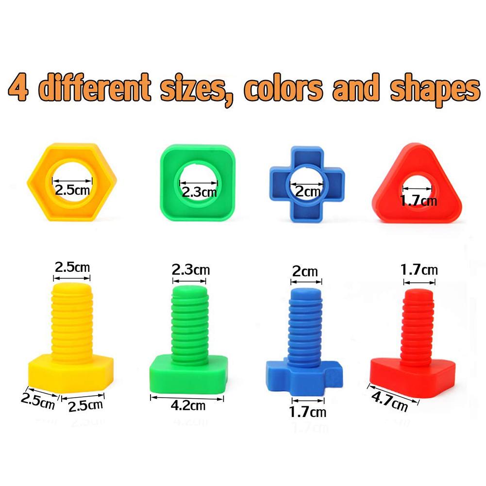 Nuts and Bolts Toys for Toddlers Preschoolers Kids STEM Educational Building Construction Screw Matching Activities