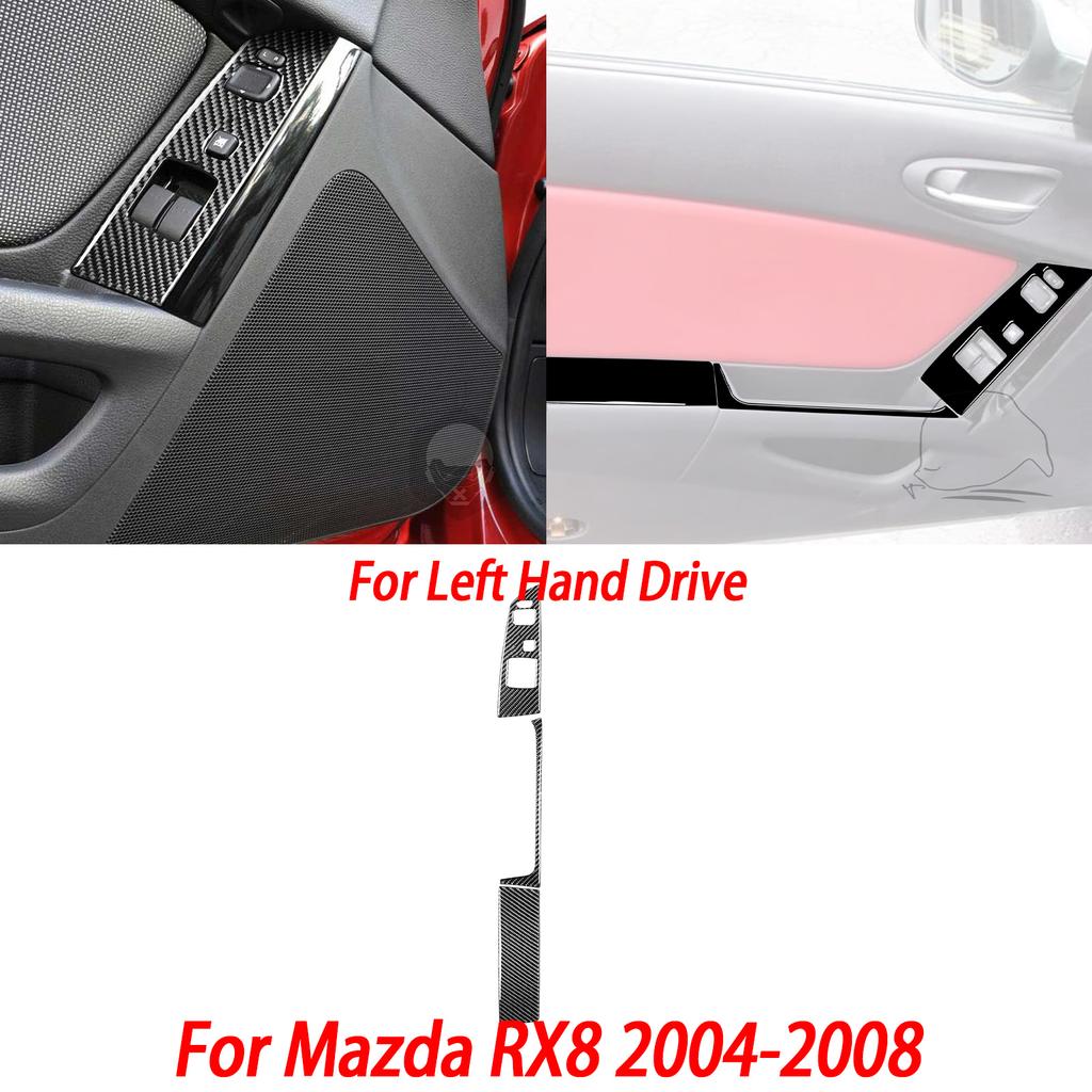 Gloss Black Plastic Car Interior Accessories Sticker AC Radio Door Handle Gear Shift Panel For Mazda RX8 2004-2008 SE3P JM1FE