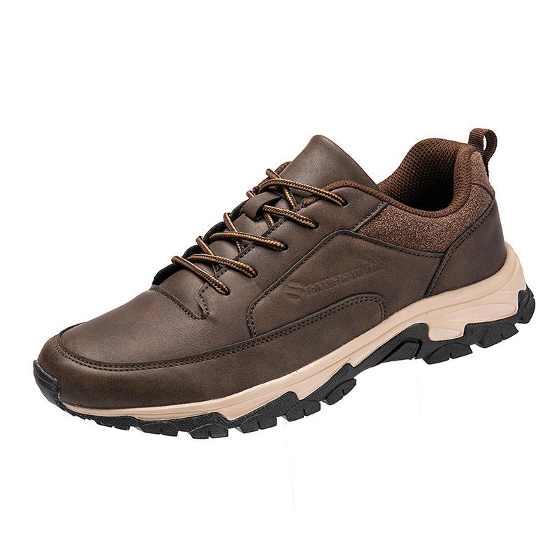 Men's shoes Leather waterproof sports shoes Men's deodorant casual middle-aged and elderly running large-size board shoes