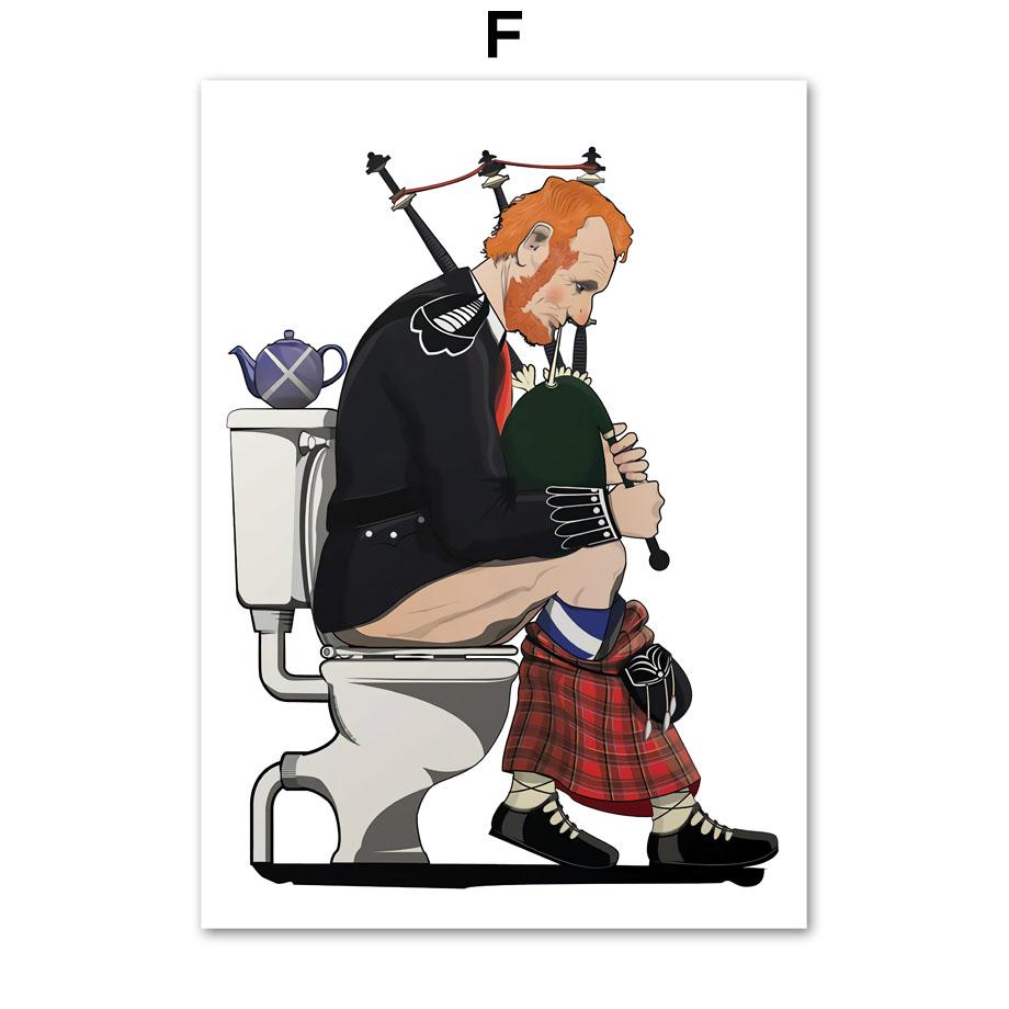 Funny Famous Figure Poster Toilet Wall Art Canvas Painting Nordic Posters and Prints Wall Pictures for Living Room Decor No Frame