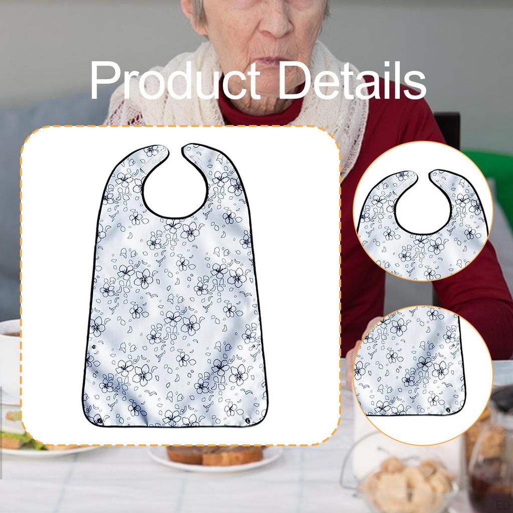 Adult Bib for Eating Clothing Protector Beautiful Protection Reusable Elderly Waterproof