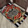 Firefighter Rug: Tradition, Dedication & Sacrifice - Unique Home Decor for Fire Lovers | Fire Department Emblem Carpet