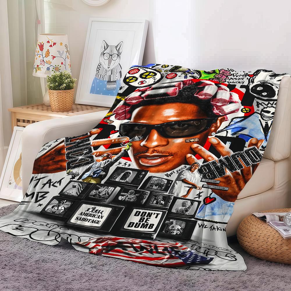 Rapper A-Asap-Rocky Don't Be Dumb Blanket Warm Soft Suitable For Bedroom Sofa Bed Living Room Office Travel Camping Gifts