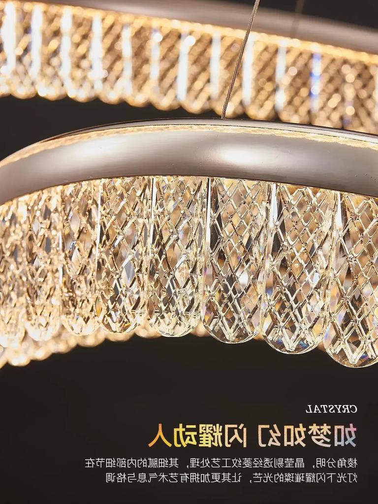 Luxury Shiny Gold LED Chandeliers Modern Creative Crystal Hanging Lamps for Living Dining Room Restaurant Decor Pendant Light