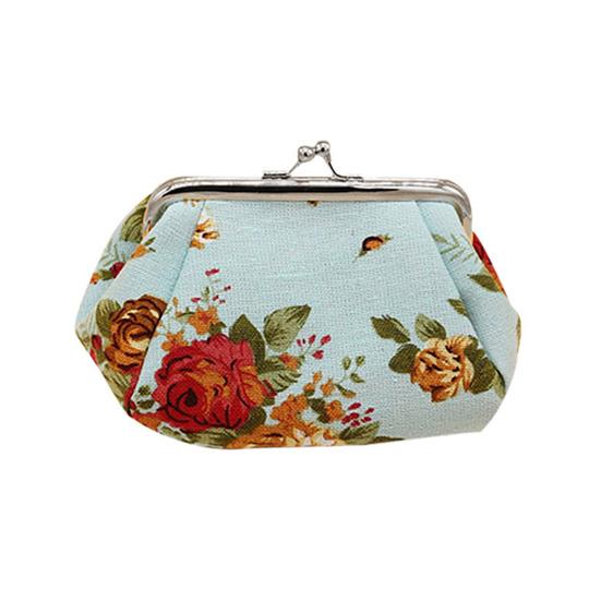 

Винтажный женский кошелек с цветочным принтом one size синий