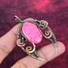 Thulite Gemstone Pendant Handmade Copper Wire Wrapped Jewelry Antique Pendant
