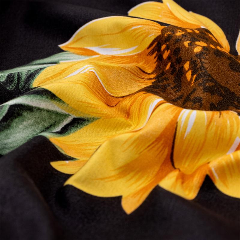 4pcsSunflowers Bed Sheet Set Floral Print Bed Sheets Yellow Flowers Pattern Sheets Sunflowers Oil Painting Sheet Set for Adults