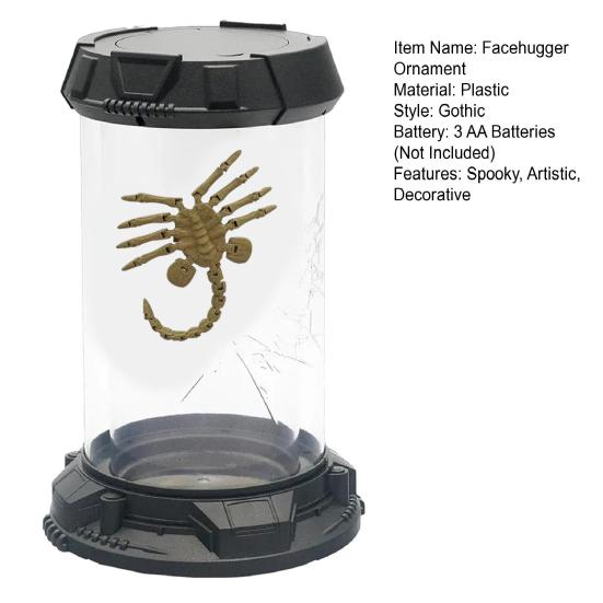 Facehugger Popcorn Bucket LED Alien Octopus Tentacles Stasis Chamber Tank Gotycka dekoracja pulpitu Wystrój domu
