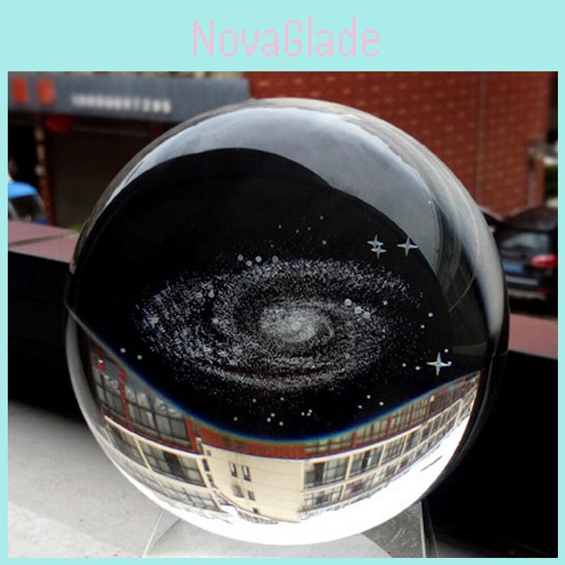 Elegante Kristallkugel Globus Galaxie Miniaturen 3D Lasergravierte Glaskugel 60mm Für Zeitlose Heimdekoration