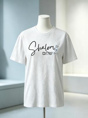 Summer TShirt Shalom Peace Printed Graphic Easy Comfortable And Casual RoundNeck TShirt01, 2026 Summer Short-sleeved Pri