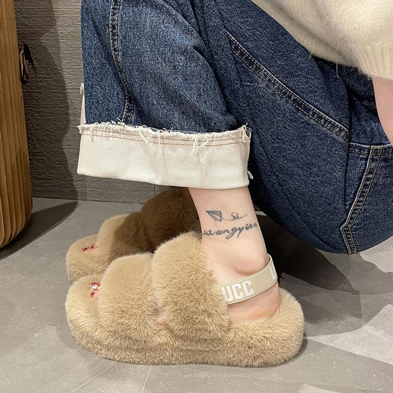 

Летние новые тапочки Мао Мао женские туфли задний ремешок для дома 35 хаки