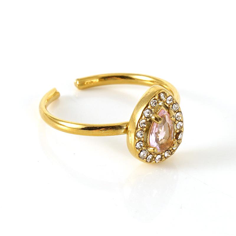 Neuer Live Verstellbarer Tropfenform Damen Goldring Vielseitiger 18k Edelstahlring