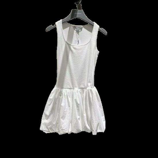 

2025 Summer Women s Slim U-Neck Spliced Dress Small белый