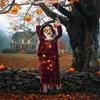 Wine Red Swing Girl Halloween Hanging Swing Chain Hanging Voice-controlled Luminous Haunted House Horror Decoration Pendant Props