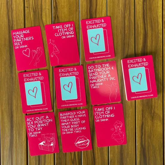 

Yousheng Excited Exhausted Game of Poker Идеи романтического свидания Пары Алкогольная игра для 2 игроков Взрослая карточная игра для пар 1 Set