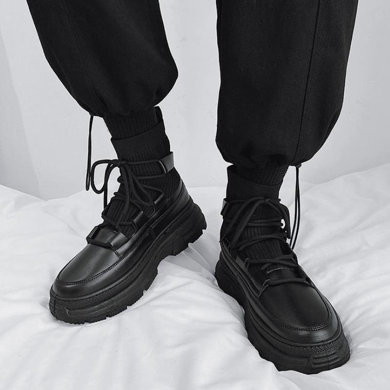 Autumn Winter Socks Boots 2025 New Men Ankle Boots Platform Black Shoes for Men Fur Chunky Punk Motorcycle Booties Gothic Shoes