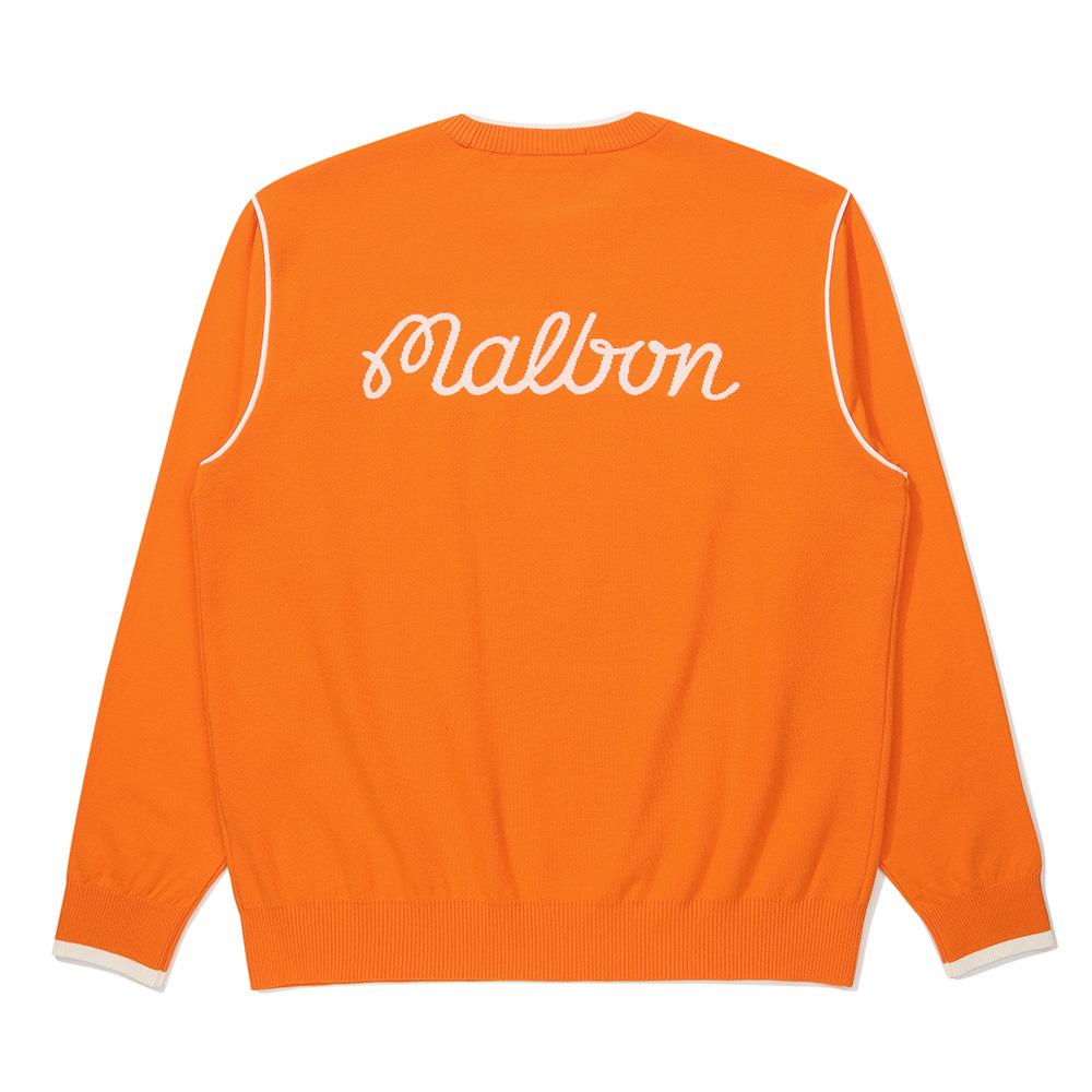 MALBON GOLF Basic Round Sweater Orange (Man)