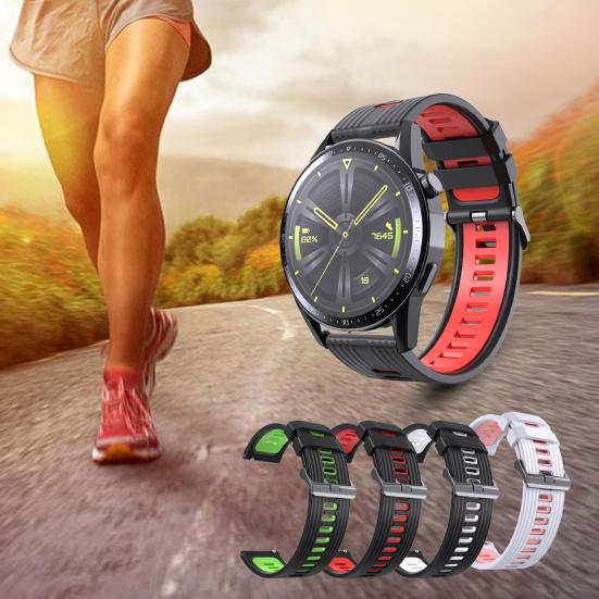 

Watch Band Soft Comfortable Two-color 22mm Silicone Wrist Strap Bracelet for Huawei Watch GT3