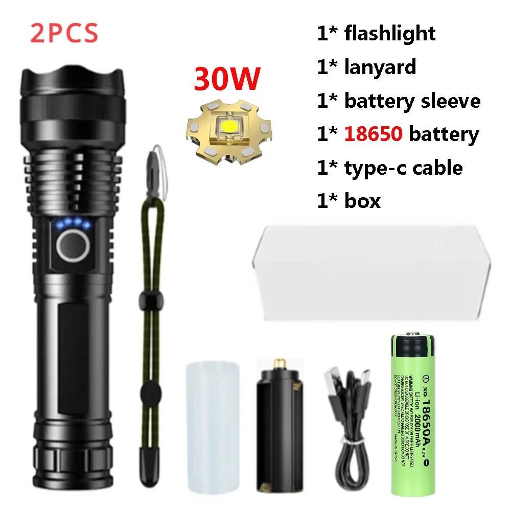 P50 Aluminum Alloy Glare Flashlight 26650/18650 USB Charging Long-Range Outdoor Waterproof Telescopic Zoom Night Fishing Light