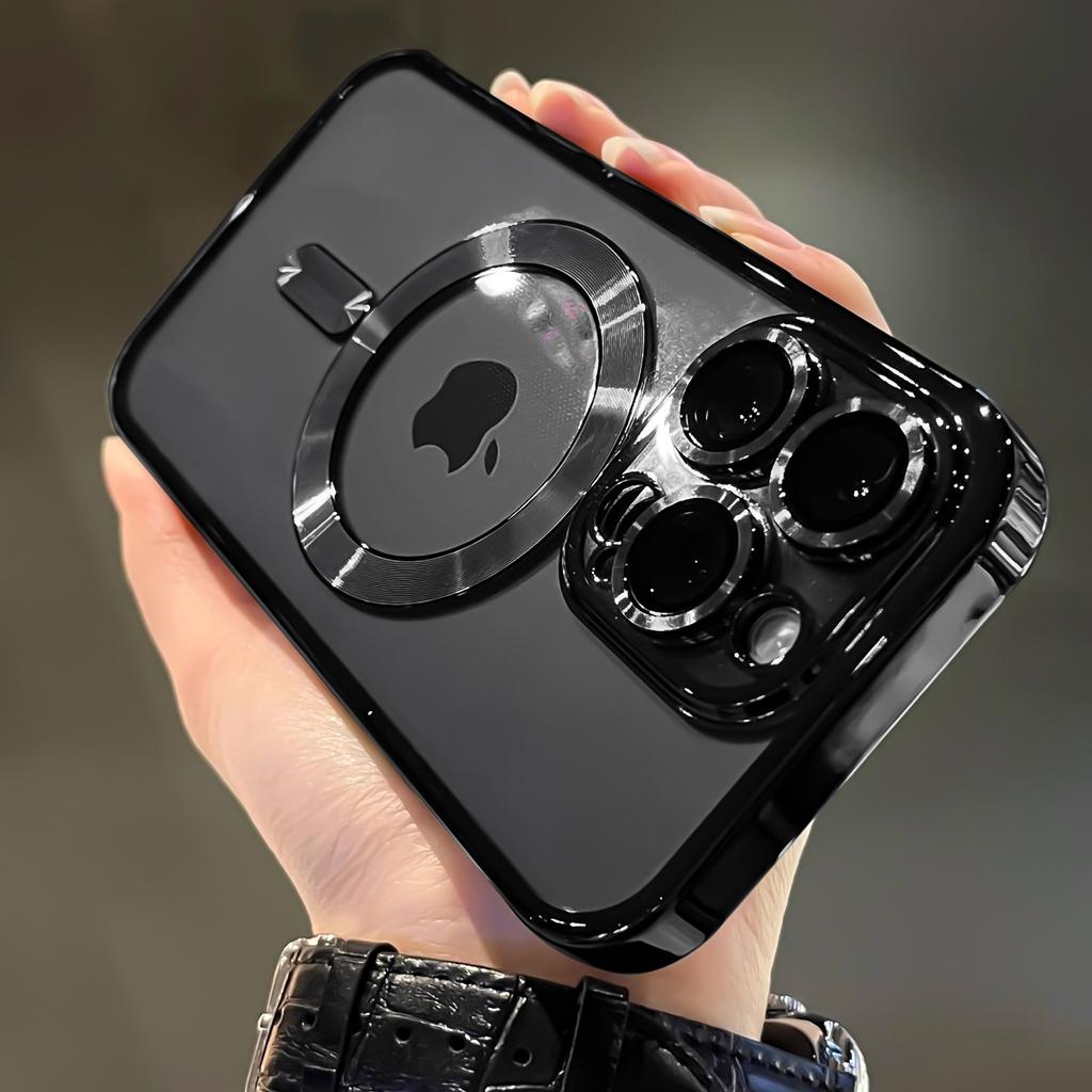 Gjennomsiktig galvanisert magnetisk deksel til iPhone 16 Pro Max 16 Plus 14 13 12 11 15 Pro Max For Magsafe trådløs lading telefondeksel