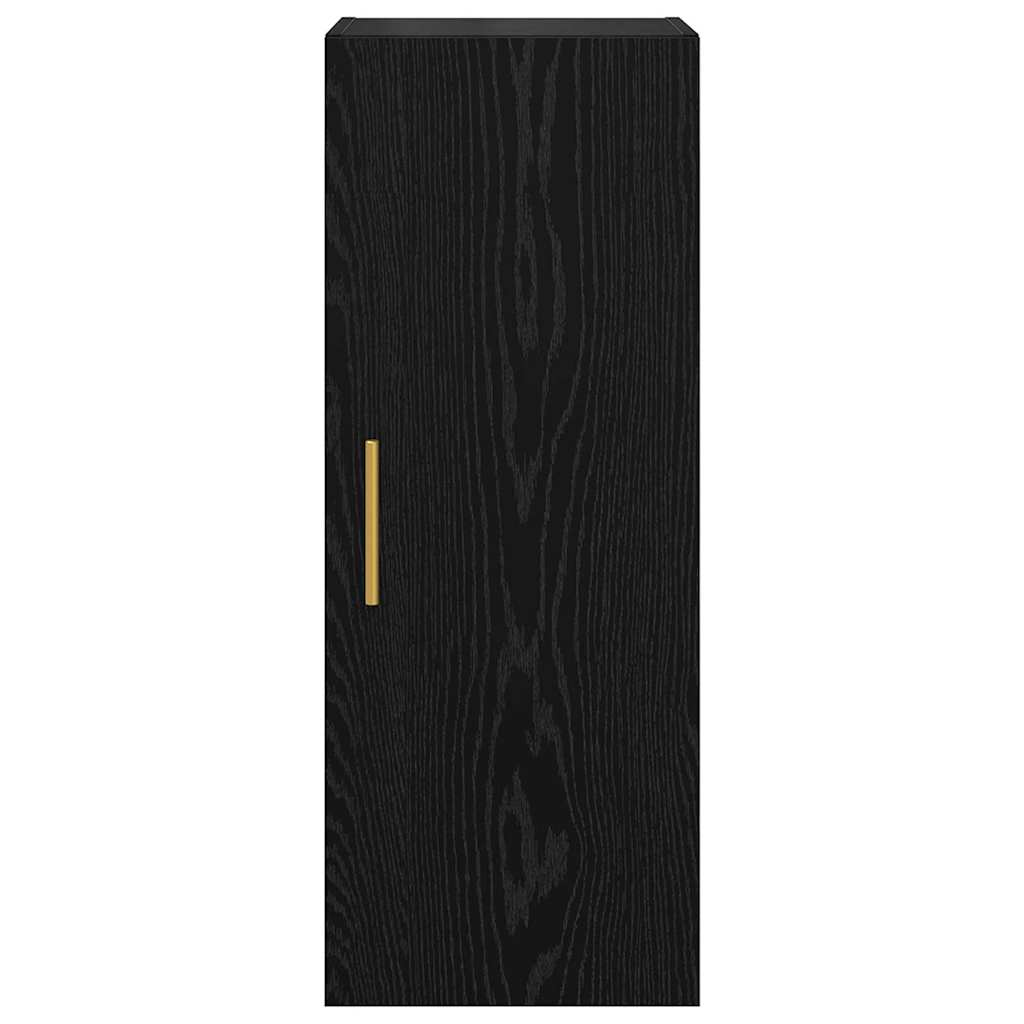Wall Mounted Cabinet in Black Oak Effect 34.5 x 34 x 90 cm