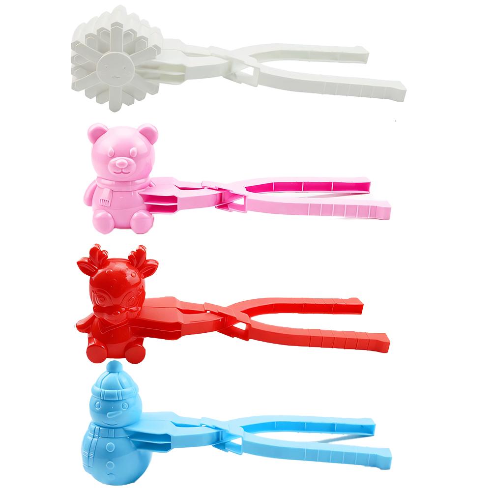 4Pcs Snowball Maker Clip For Kids Adult Heart Snowflake Duck Shape Clip Tongs for Outdoor Sand Snow Ball Mold Toys Sports Toys