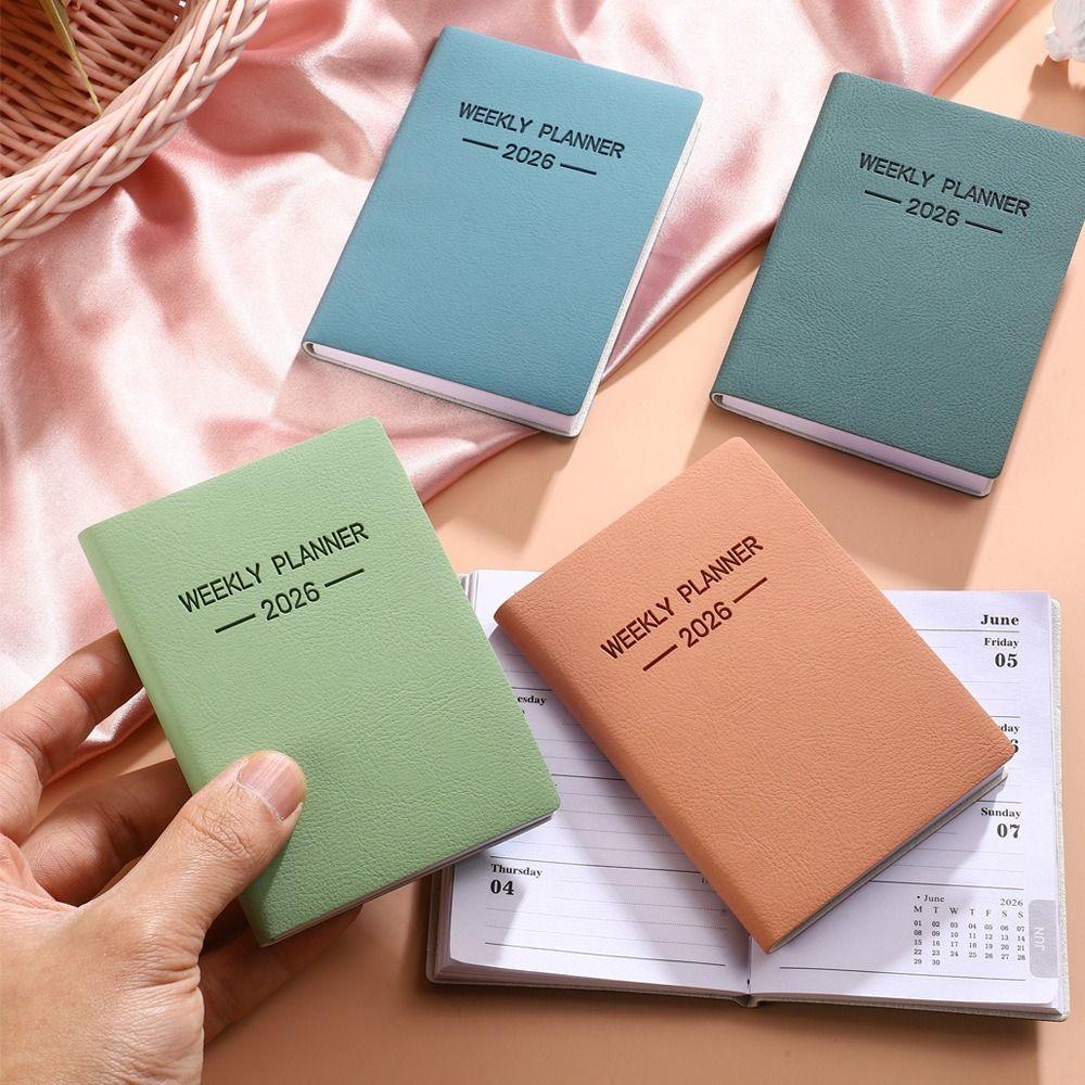 High Quality A7 2026 Agenda Book To Do List with Calendar Daily Weekly Planner Morandi Color Pocket Diary Book School Office