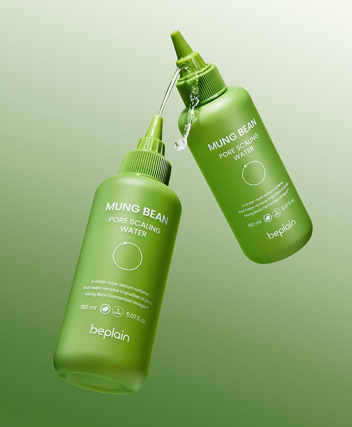 BEPLAIN Mung Bean Pore Scaling Water Sebum Softening & Blackhead Care Set 150ml + 2-Way Sebum Scaler + 40 Cotton Pads