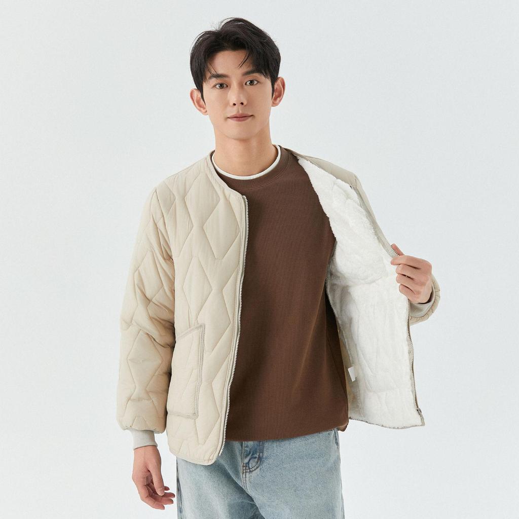 Winter Fat Plus Thickened Padded Warm Long-sleeved Cotton Shirt Loose Zipper Thread Collar Cotton Clothing Comfortable Stylish To Keep Warm 2535