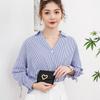 Fashion PU Leather Square Trifold Wallet 5 Colors Heart-Shaped Short Wallet Coin Purse Women Girls