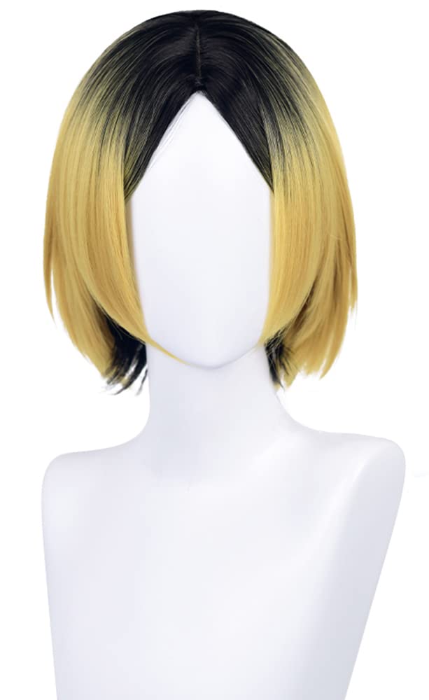 Cosplay Full Cosplay Halloween Includes Net and Yellow Polished Wig, Wig, Short, Heat-Resistant, Wig, Event, Costume, Comb, (Kozume Short)