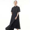 Summer new large-size women's clothing pleated niche design loose and thin Yamamoto dark dress cool