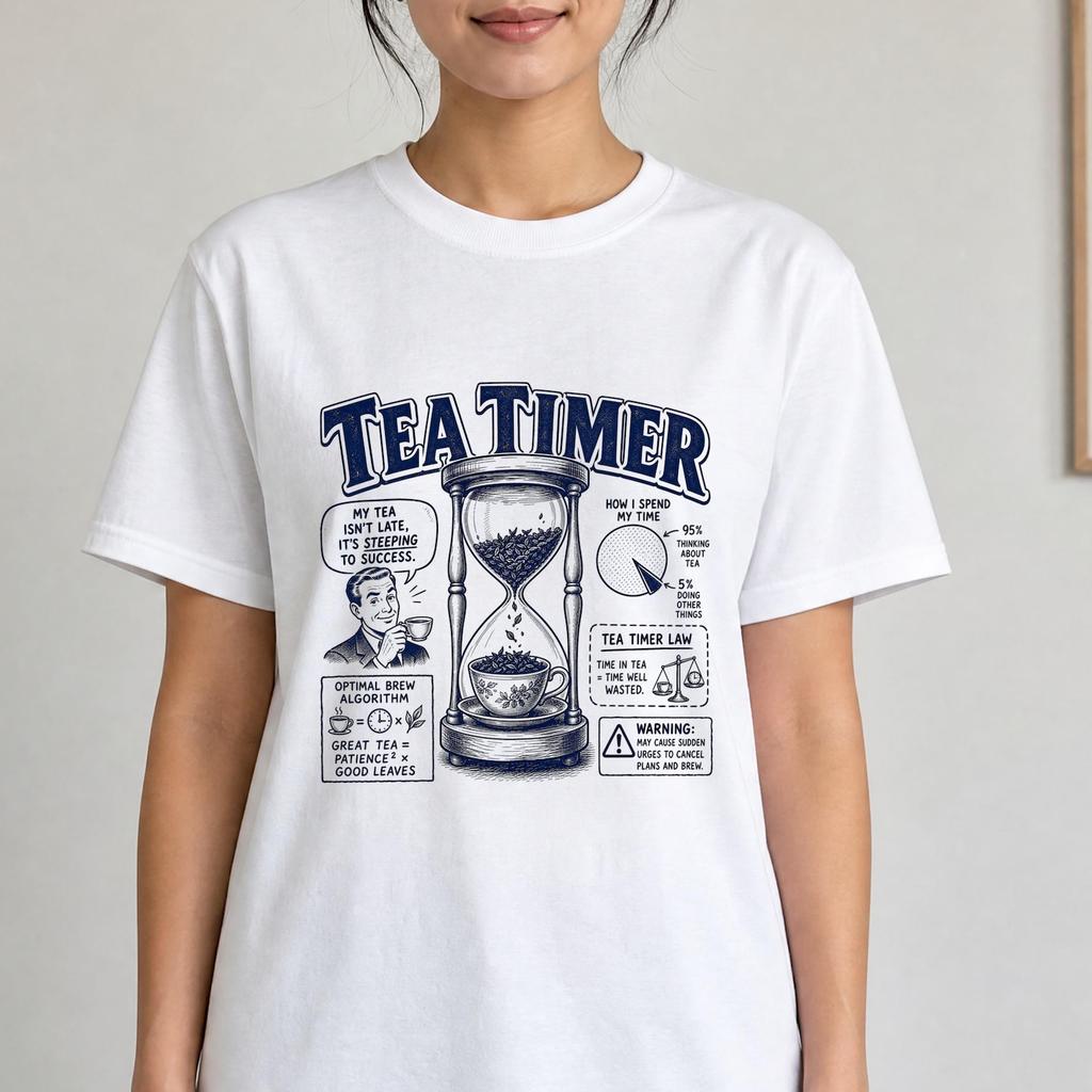 Funny Tea Timer Shirt - Retro Tea Enthusiast Gift - Sarcastic Tea Timer Clothing
