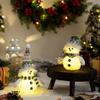 Snowman Christmas Ornament Lighted Plush Snowman Doll Battery Operated Night Light Snowman Figurine for Xmas Gifts Tabletop Decor