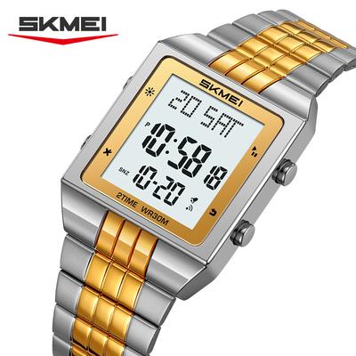 SKMEI 2335 Montres-bracelets étanches en acier inoxydable pour femmes Montre Homme Affichage numérique électronique Business Montre Homme Mode