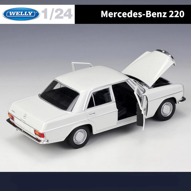 WELLY 1/24 Mercedes-Benz 220 Alloy Car Model Diecasts Metal Classic Retro Old Car Model Simulation Collection Childrens Toy Gift