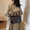 Retro Portable Small Bag Women'S Winter Large-Capacity Commuting Document Small Square Bag Shoulder Messenger Bag