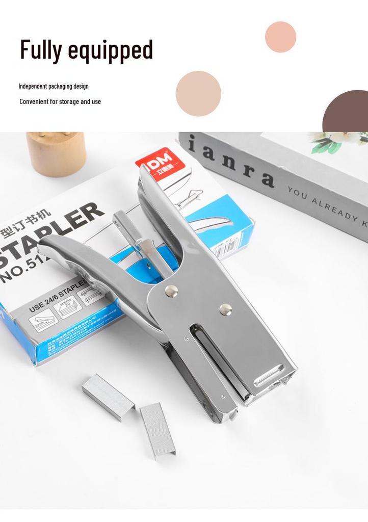 Efficient Handheld Stapler for Office and Financial Tasks - Durable, Labor-Saving and Ideal for Takeout Documents.