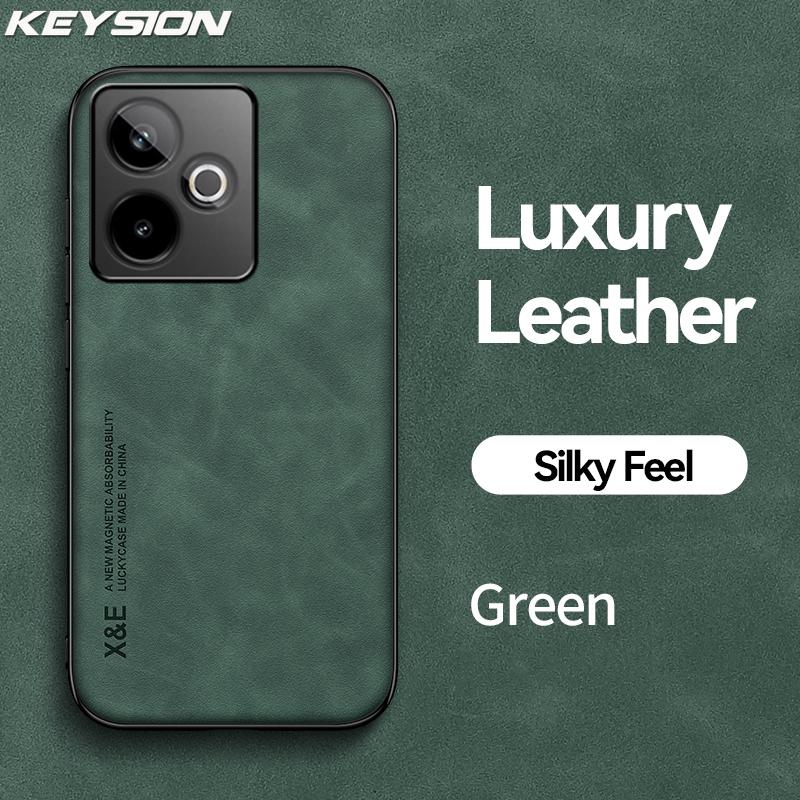 KEYSION Luxury Retro PU Leather Case for Realme GT 7 7T 5G Soft Silicone+PC Shockproof Phone Back Cover for OPPO Realme GT 7T 5G