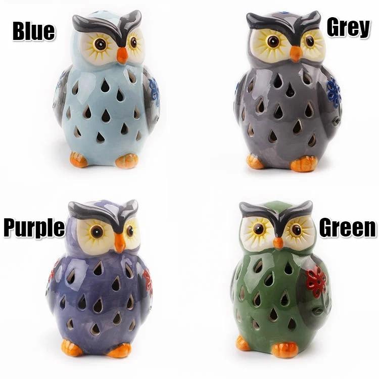 Solar Powered Owl Light Ceramic Light for Deck Yard Garden Home Pathway Landscape for Decoration Home Decor