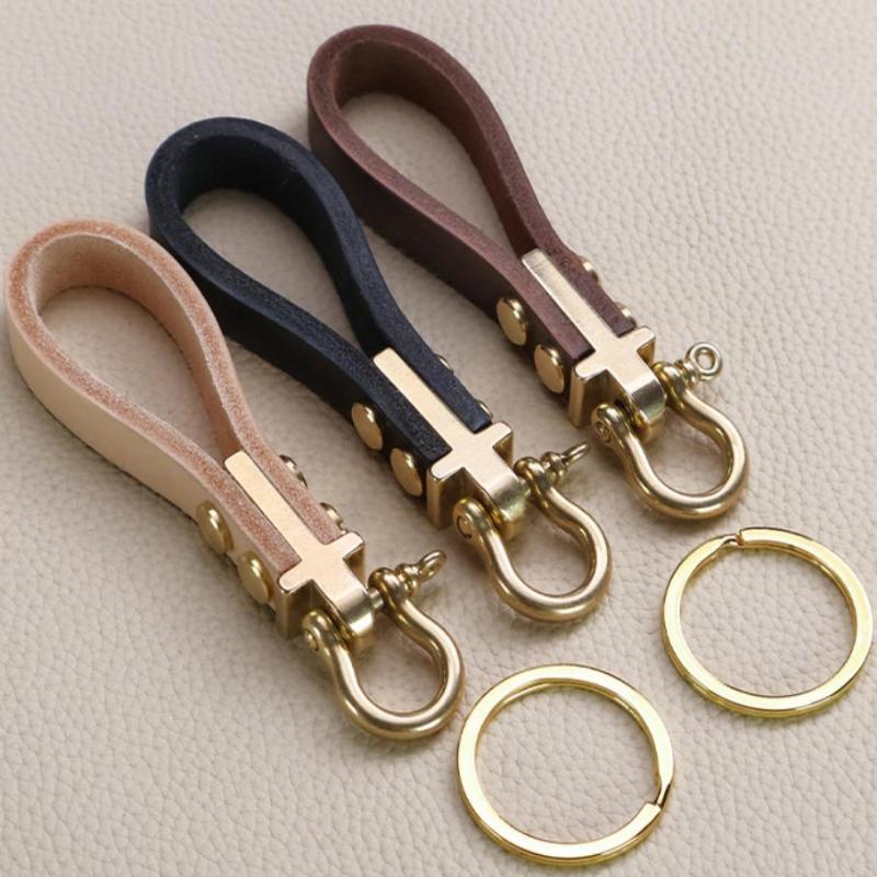 Premium Heavy Duty Brass Keychain Clasp Screw Lock Buckle Rust-Resistant Motorcycle Car Key Organizer for Riders Gifts