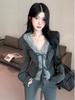 Fashionable Chic Slim-Fit Base Layer Top with High-End Patchwork Fur Stripes for Women - Autumn/Winter.