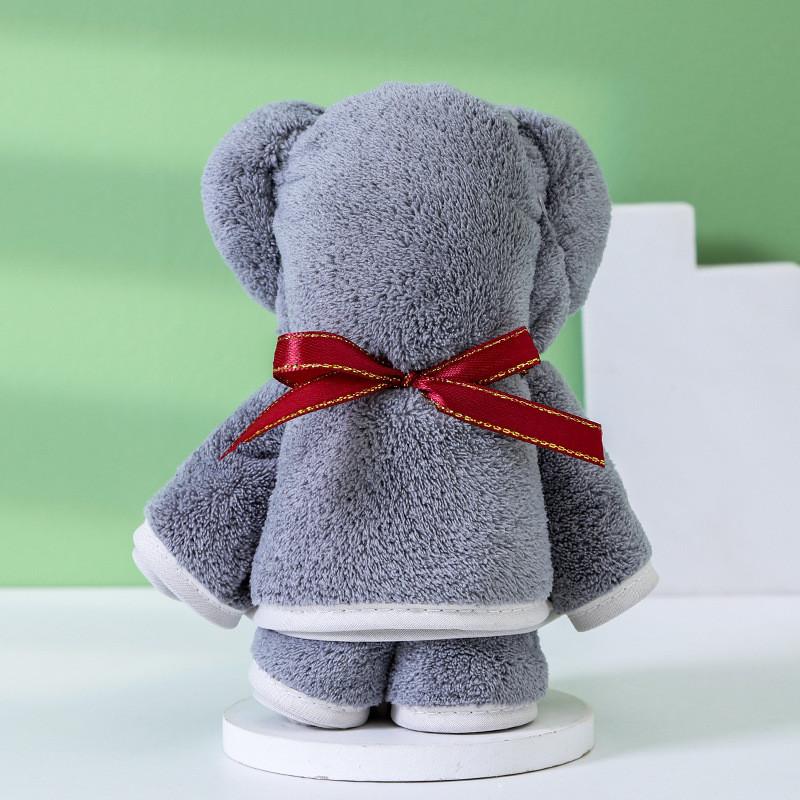 Coral Fleece Bear Towels Gift Set With Plush Hand Towels For Weddings And Birthdays