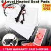 4Pcs Universal 12V 2 Seats 4 Pads Carbon Fiber Heated Seat Heater Heating 6 Level Switch Winter Warmer Seat Cushion Covers