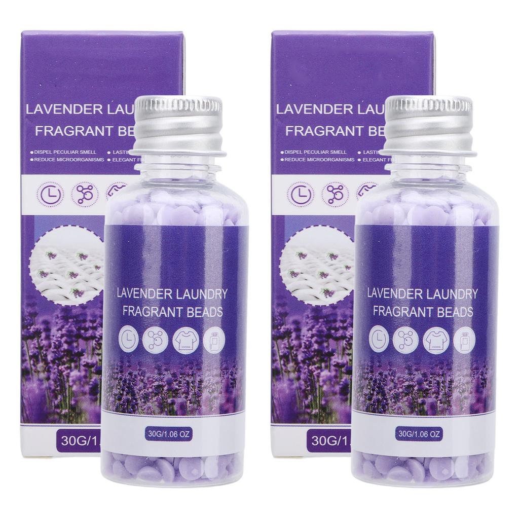 2 Pcs Laundry Scent Booster Beads Lavender Fragrance Lasting 12 Weeks Washer Scent Beads 30g 1.1 Oz