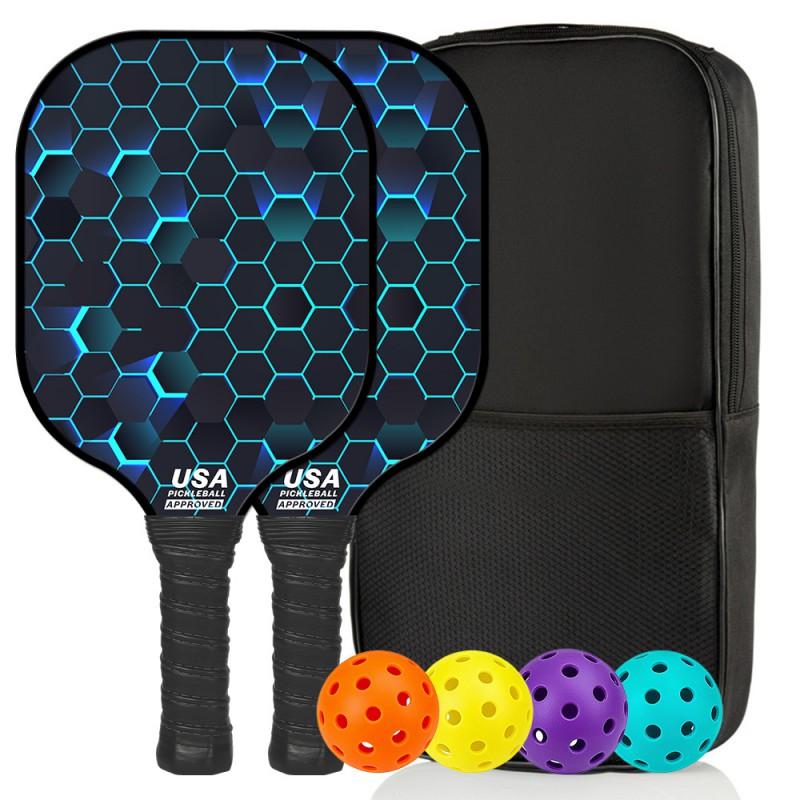 Pickleball Paddle Fiberglass Training Racket Lightweight Durable Outdoor Sports Toy